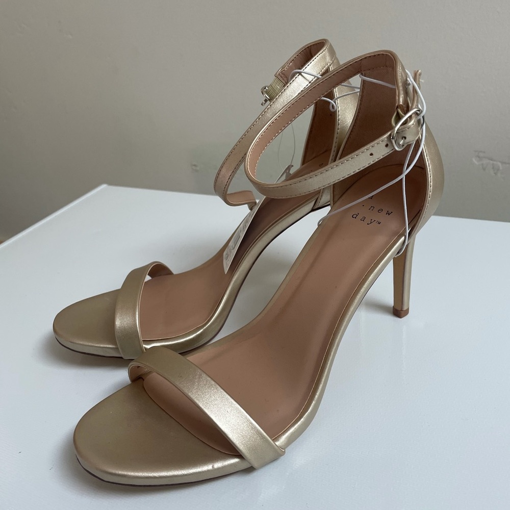 A new day Gold Heel Sandal Size 8